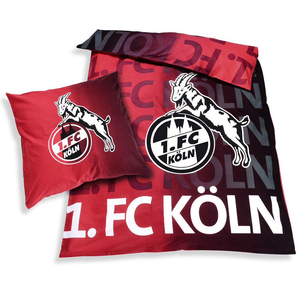 FC Köln Bettwäsche Skyline Biber rot 1 