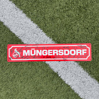 Signiertes Blechstraßenschild 