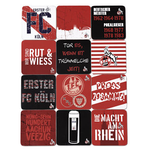 Kork-Untersetzer "Titel" 12er Set