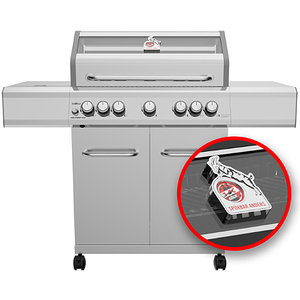 5-Brenner Edelstahl-Gasgrill m. Edelstahlrost
