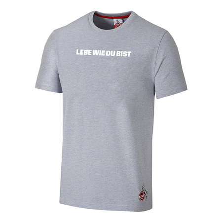T-Shirt "Lebe wie du bist" grau