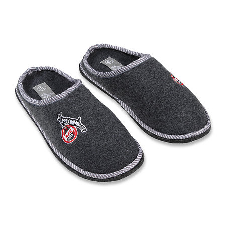 Pantoffeln dunkelgrau "Logo"