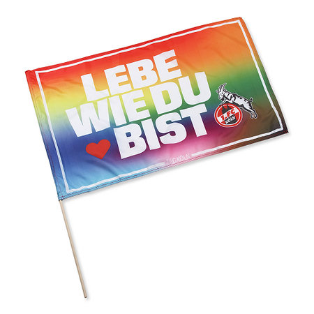 Stockfahne "Lebe wie du bist" (90 x 60cm)