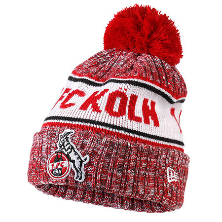 Beanie mit Bommel "Red Melange"