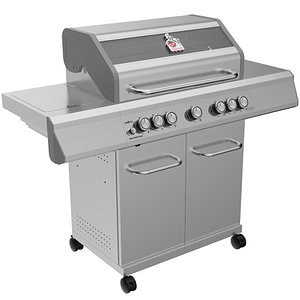 5-Brenner Edelstahl-Gasgrill m. Edelstahlrost