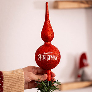 Weihnachtsbaumspitze rot Glitzer