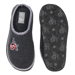 Pantoffeln dunkelgrau "Logo"