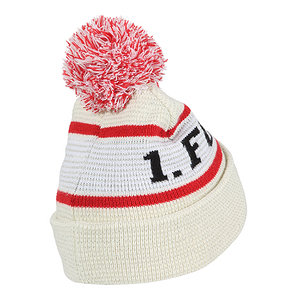 Beanie mit Bommel "Retro" beige