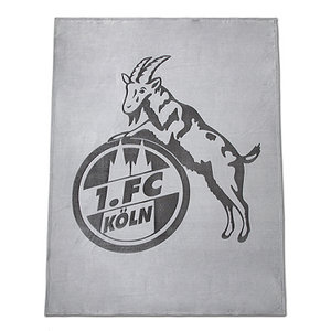 Flanelldecke "Logo" grau