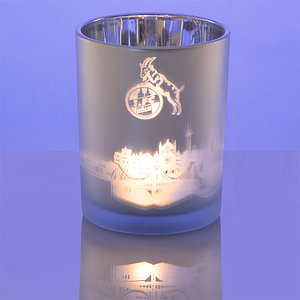 Windlicht, schwarz silber groß