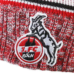 Beanie mit Bommel "Red Melange"