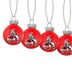 Weihnachtsbaumkugeln "Rut un wieß" 10er Set