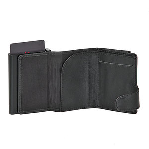 Ledergeldbörse Clicksafe Schwarz