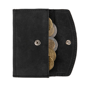 Ledergeldbörse Clicksafe Schwarz