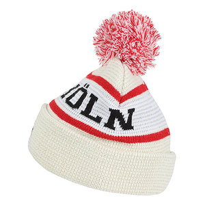 Beanie mit Bommel "Retro" beige