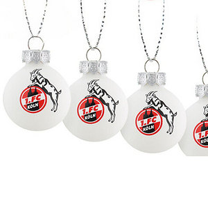 Weihnachtsbaumkugeln "Rut un wieß" 10er Set