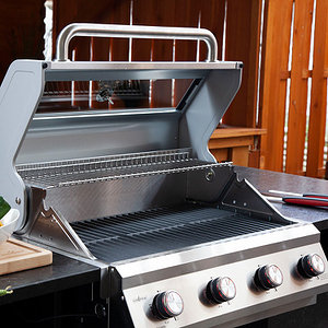 4-Brenner Einbaugrill m. Gusseisenrost