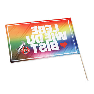 Stockfahne "Lebe wie du bist" (90 x 60cm)