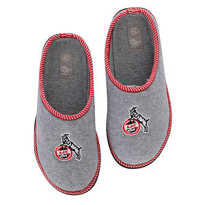 Pantoffeln hellgrau "Logo"