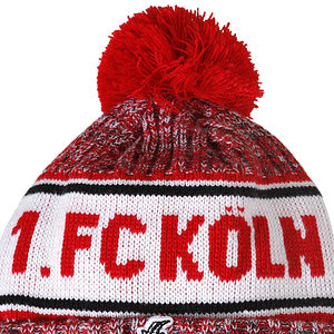 Beanie mit Bommel "Red Melange"